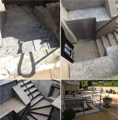 Case study: External stone – Re-cladding exterior limestone staircase