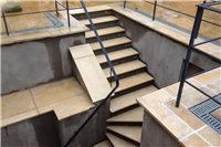 External limestone – cladding steps, stone masonry