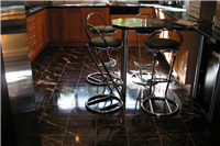 Black marble kitchen – deep clean, repolish and finish
