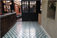 Moroccan encaustic tiles in bar – clean and finish