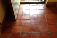 Quarry tiles in an entrance hall – deep clean and finish