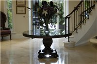 Travertine resurfacing, high polishing and finishing